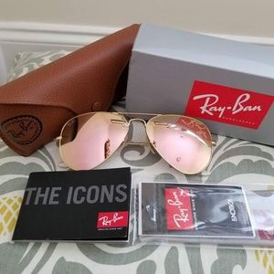 Ray-Ban Copper Rose Gold 58mm Aviator Sunglasses